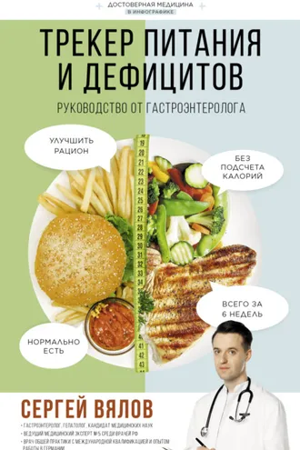 Обложка книги «Трекер питания и дефицитов. Руководство от гастроэнтеролога»