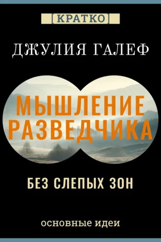 Обложка книги «Мышление разведчика без слепых зон. 8 навыков для принятия правильных решений. Джулия Галеф. Кратко»