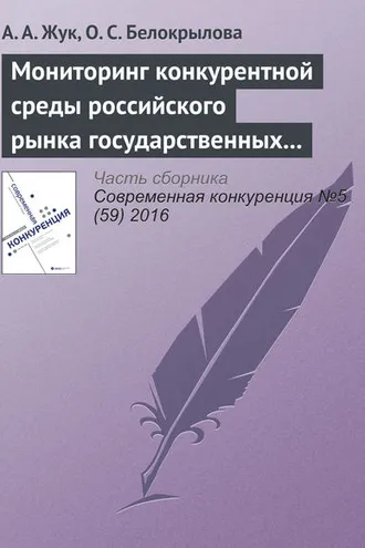 Обложка книги «Мониторинг конкурентной среды российского рынка государственных и муниципальных закупок»