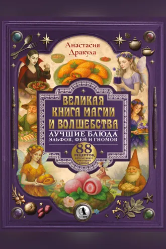 Обложка книги «Великая книга магии и волшебства: лучшие блюда эльфов, фей и гномов. 88 рецептов, которые может приготовить каждый»