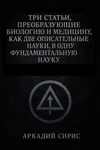 Обложка книги «Три статьи, преобразующие биологию и медицину, как две описательные науки, в одну фундаментальную науку»