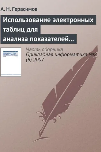Обложка книги «Использование электронных таблиц для анализа показателей рентабельности при оценке финансового состояния предприятия»