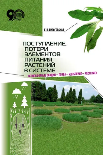 Обложка книги «Поступление, потери элементов питания растений в системе «атмосферные осадки – почва – удобрение – растение»»