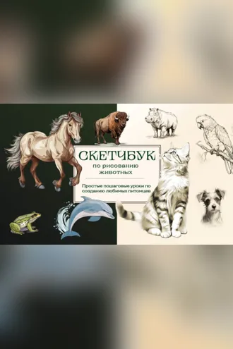 Обложка книги «Скетчбук по рисованию животных. Простые пошаговые уроки по созданию любимых питомцев»