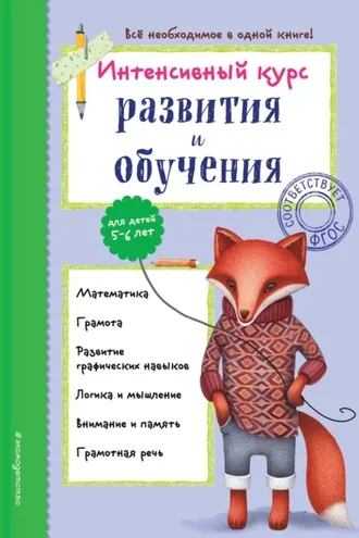 Обложка книги «Интенсивный курс развития и обучения для детей 5-6 лет»