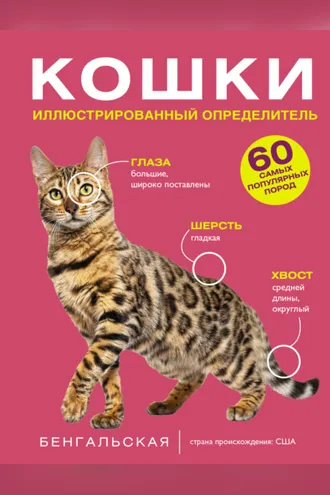 Обложка книги «Кошки. 60 самых популярных пород. Иллюстрированный определитель»