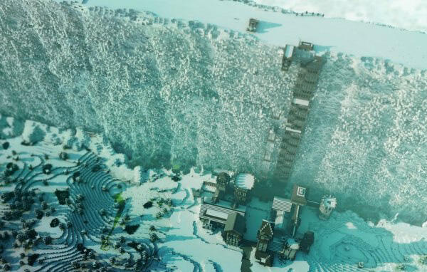 Ледяная стена в Minecraft