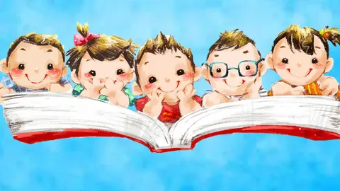 Дети читают книгу